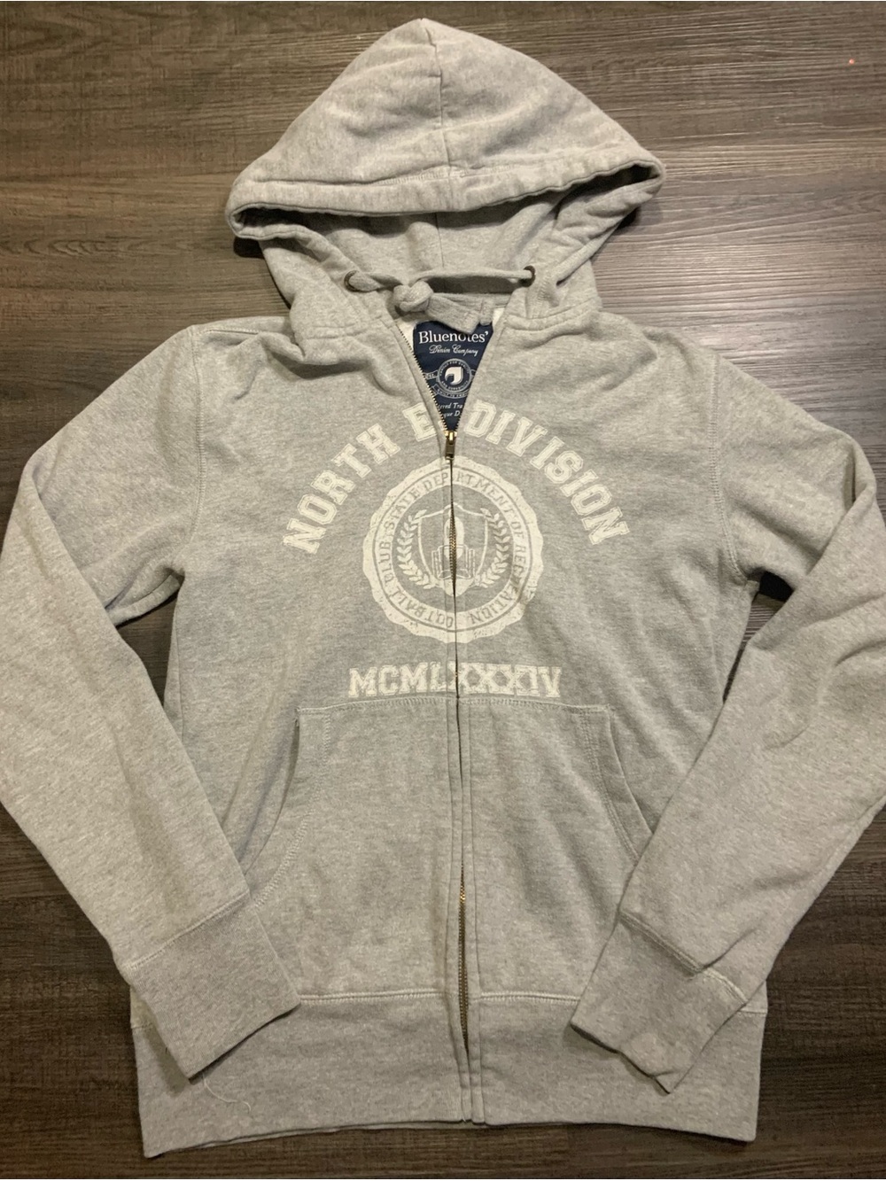 Bluenotes Light Grey 'North Division' Zip Hoodie